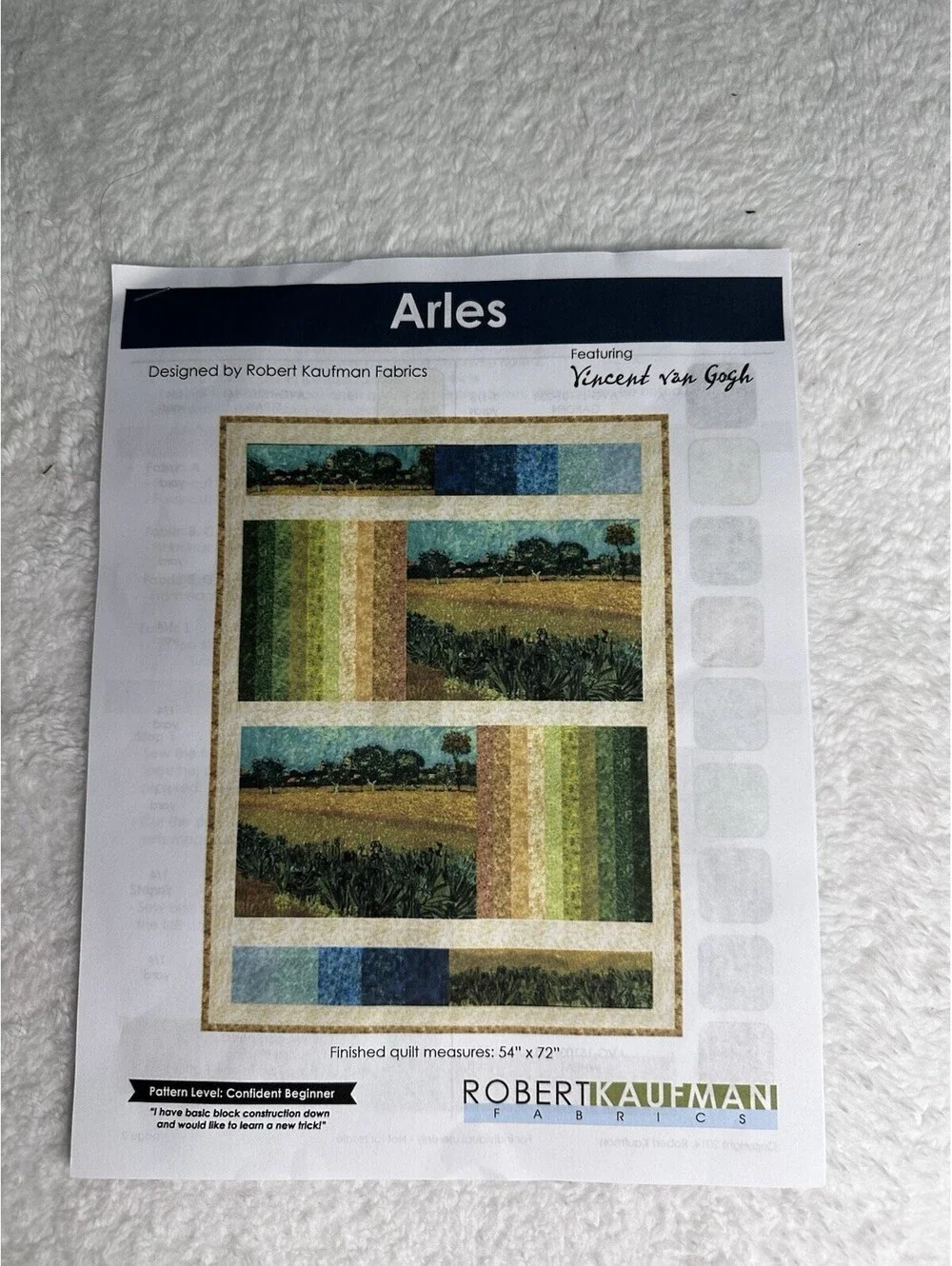 Robert Kaufman Arles Quilt Kit Vincent Van Gogh Museum Fabric 54